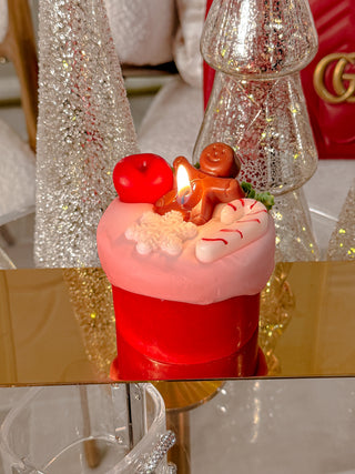 Holiday Gingerbread Man Cake Candle