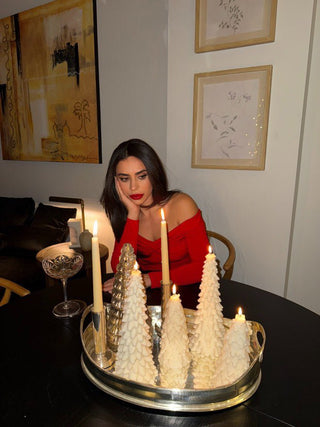 Timeless Pine Tree Candle Set of 2 - Extra Tall.