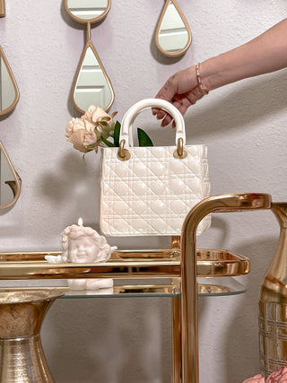 Scarlett Handbag Resin Vase in Beige