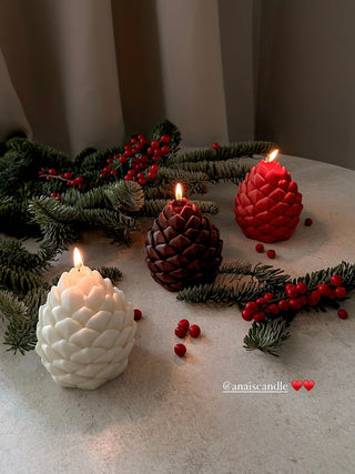 Holiday Lavish Pinecones Candle Set of 3.