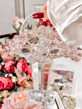 Crystal Glass Blooming Flowers Basket available on Anaïs Candle and Anaïs Decor.