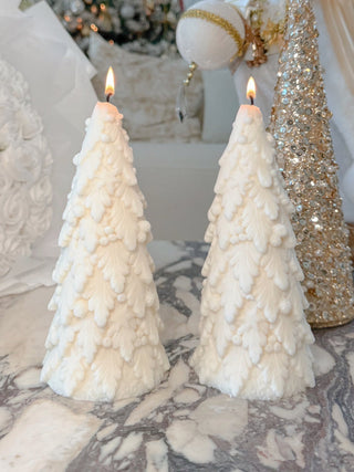 Holiday Pine Tree Candle Set of 2.