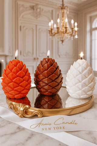 Holiday Lavish Pinecones Candle Set of 3