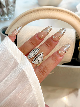 Emma Statement Rhinestones Adjustable Ring