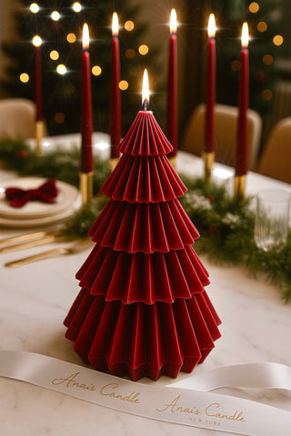 Burgundy Pine Tree Candle - XXL