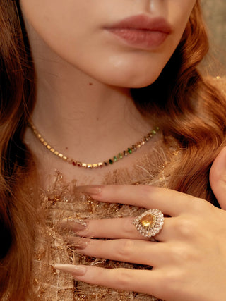 Celeste Rainbow Rhinestones Necklace 8.
