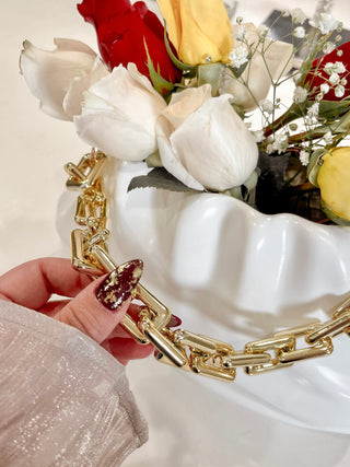 Sylvie Cloud Handbag with Gold Chain Resin Vase.