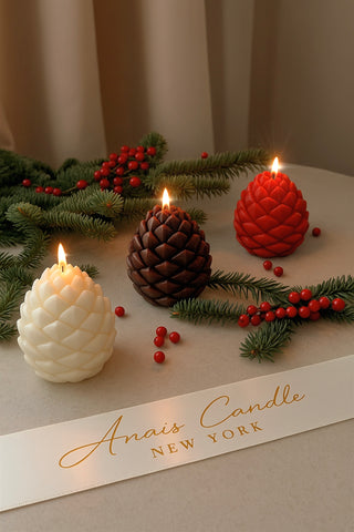 Holiday Lavish Pinecones Candle Set of 3