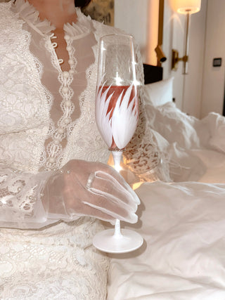 Feather Bliss Champagne Flute Set of 2 - Exclusive Design