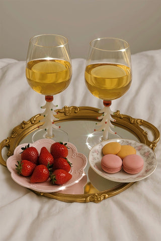 Merry Christmas Wine Flute Set of 2 in a $1000 per night 5-star hotel stay.
