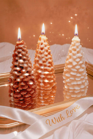 Flocked Christmas Tree Candle Set - Limited Edition