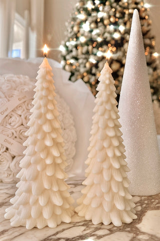 Timeless Pine Tree Candle Set of 2 - Extra Tall