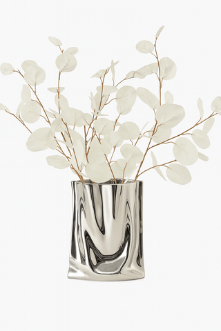Jarrón Luxe Bag - Plateado galvanizado