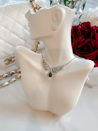 Angel’s Wings Emerald Rhinestones Necklace