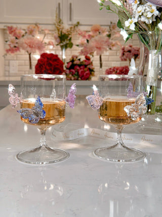 The Butterfly Euphoria Wine Glass Cup Set of 2, designed by Anaïs Candle.