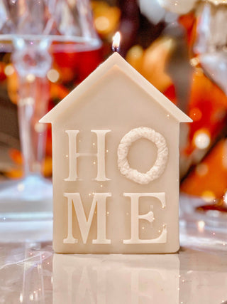 Blessed Home Candle close up view.