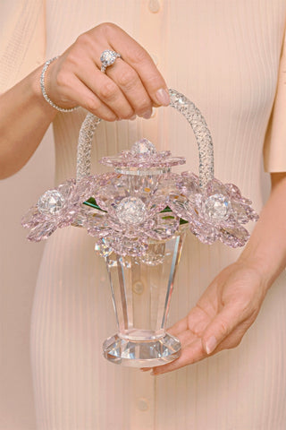 Crystal Blooming Flowers Basket - XL