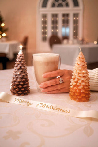 Flocked Christmas Tree Candle Set - Limited Edition