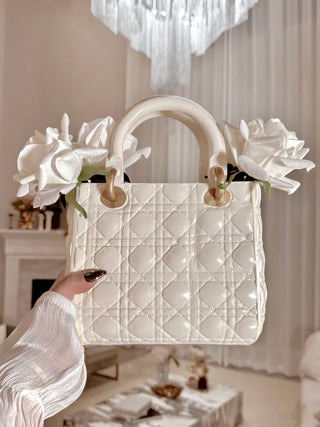 Scarlett Handbag Resin Vase in Beige