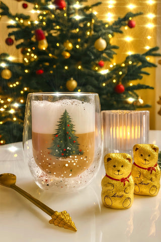 Juego de 2 vasos de cristal con forma de confeti navideño