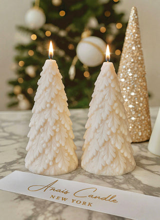 Holiday Pine Tree Candle Set of 2