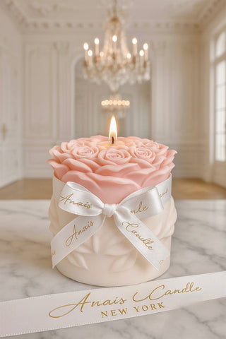 Lavish Rose Bouquet Candle in Pink - XXL