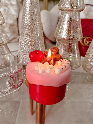Holiday Gingerbread Man Cake Candle