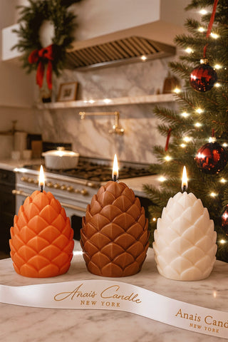 Holiday Lavish Pinecones Candle Set of 3