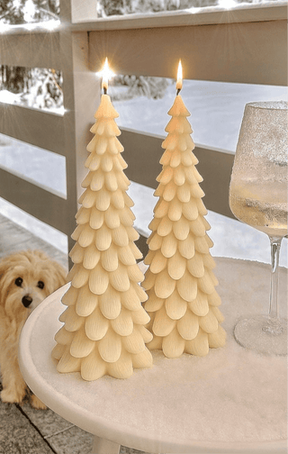 Timeless Pine Tree Candle Set of 2 - Extra Tall