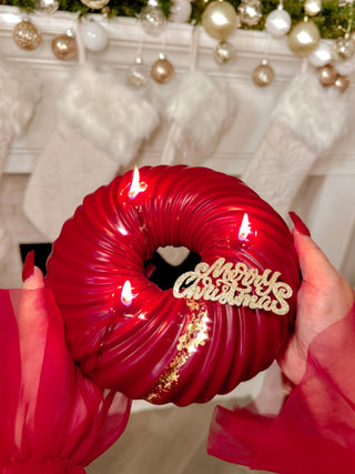Anaïs Halo Luxe Candle™️ - Holiday Edition with Real 24K Gold Flakes in Brilliant Red.