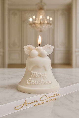 Christmas Wonderland Candle Set of 4 in White- Snowman, Santa Stocking, Jingle Bell, Ornament