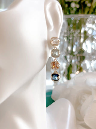 Rainbow Rhinestone Earrings.