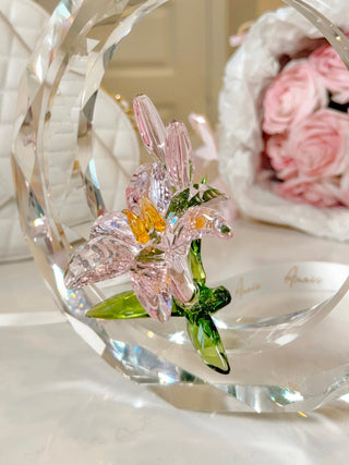 A close up of the crystal flower details on the Enchanting Crystal Flower Blossom - XL.