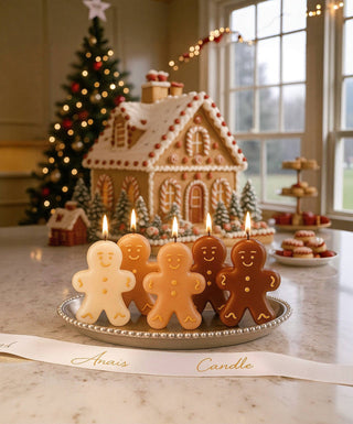 Holiday Gingerbread Friends Candle Crew Set of 5