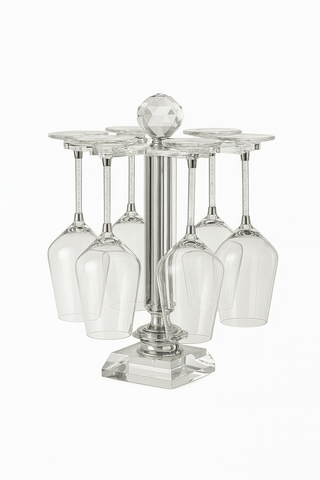 Luxurious Crystal Wine Glass Cups With Carousel Holder