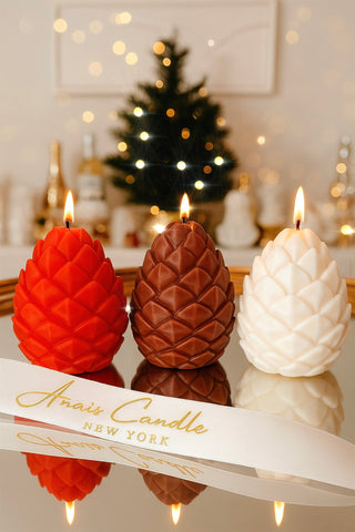 Holiday Lavish Pinecones Candle Set of 3