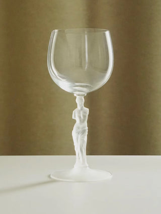 Venus Goddess Sculpture Wine Flute Set of 2 - Handcrafted