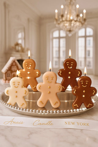 Holiday Gingerbread Friends Candle Crew Set of 5