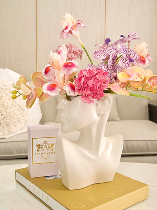 Lady Ceramic Flower Vase in White