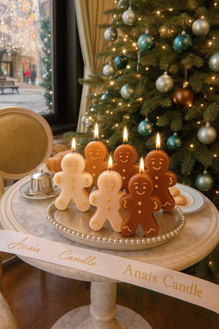 Holiday Gingerbread Friends Candle Crew Set of 5