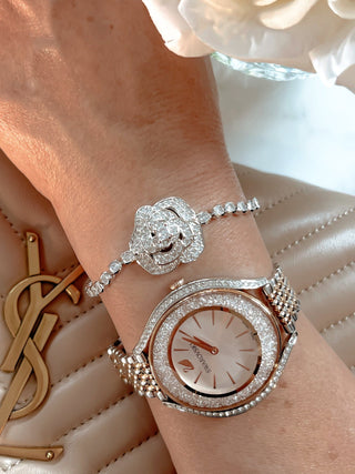 Flower Rhinestones Bracelet.