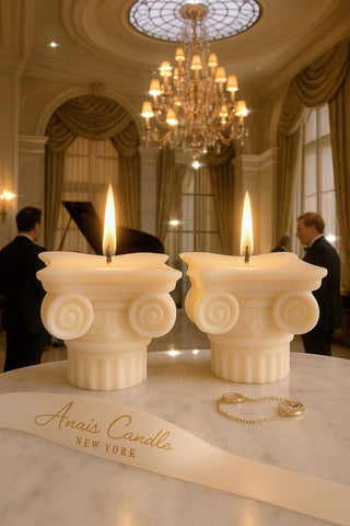 The Ionic Roman Column Candle is handcrafted with non-toxic and sustainable wax only.