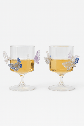 Butterfly Euphoria Wine Glass Cup Set of 2