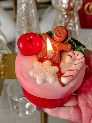 Holiday Gingerbread Man Cake Candle.