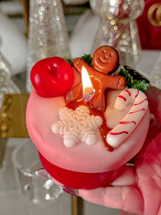 Holiday Gingerbread Man Cake Candle