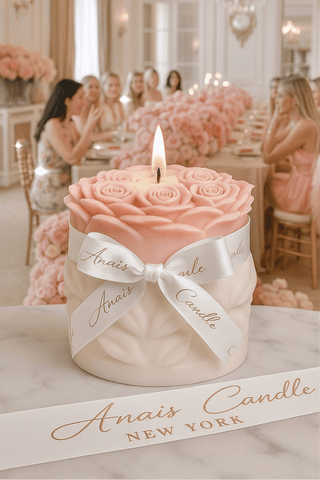 Lavish Rose Bouquet Candle in Pink - XXL