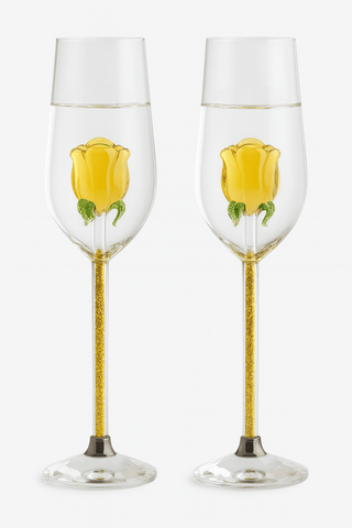 Golden La Vie En Rose Champagne Glass Set of 2™️
