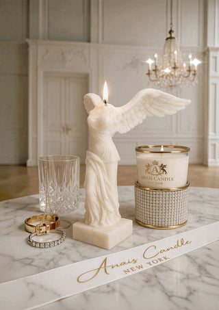 Winged Victory Candle in Sculpture White