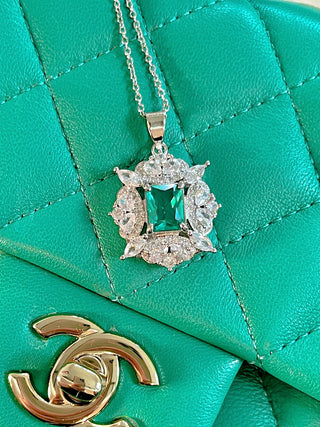 Evangeline Emerald Rhinestones Necklace.