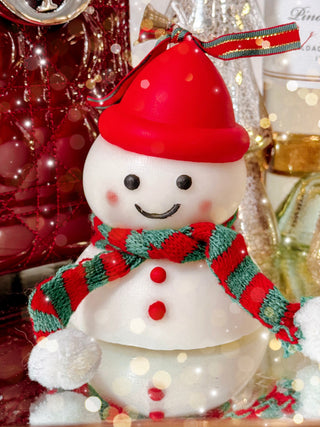 Chubby Snowman Candle - Hand-painted.